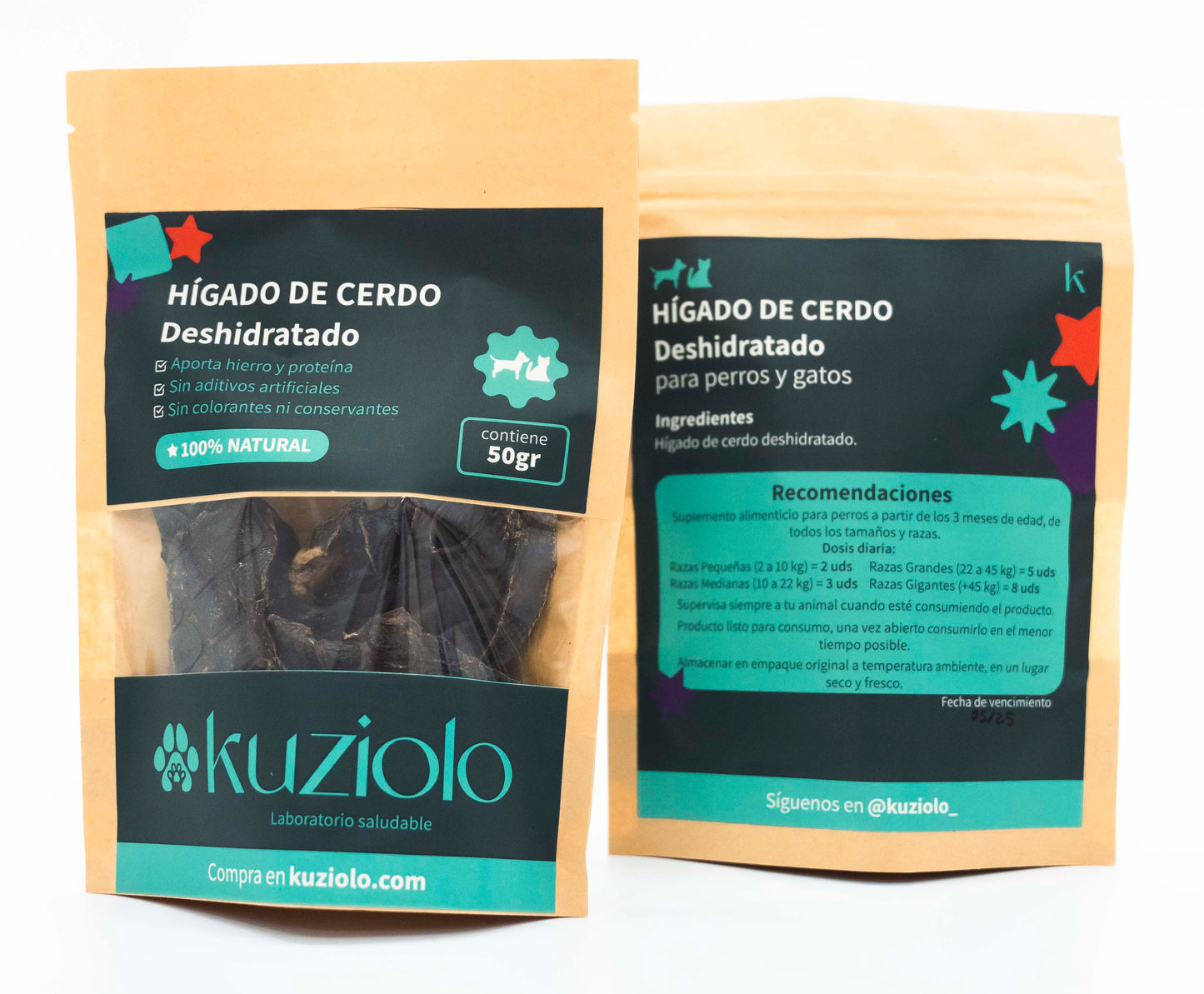 Hígado de cerdo deshidratado